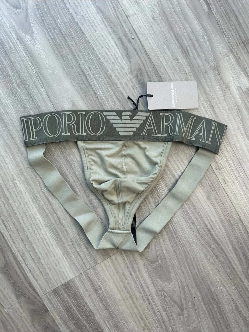 Emporio Armani | Men’s Megalogo Jockstrap Olive Green  (Small)